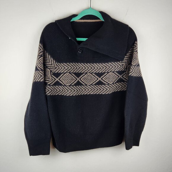 Banana Republic Other - Banana Republic Filpucci Wool Blend Ribbed Asymmetric Button Neck Sweater sz L?